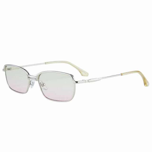 European and American retro square sunglasses narrow frame metal personality polarized sunglasses