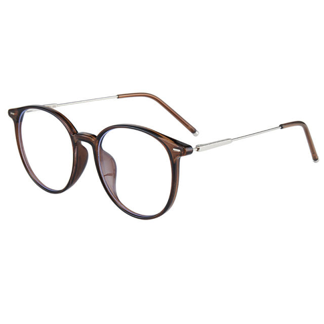 TR92003 ultra light brown glasses frame anti blue light can be equipped with a degree plain face display small Korean version flat light mirror