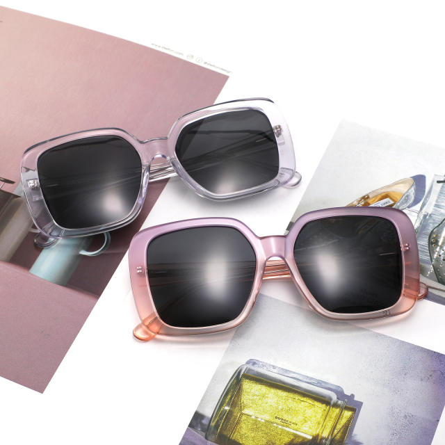 Hot selling new plate polarized sunglasses, round face sunglasses, women's high-end feeling large frame, men's fashionable sunglasses wholesale