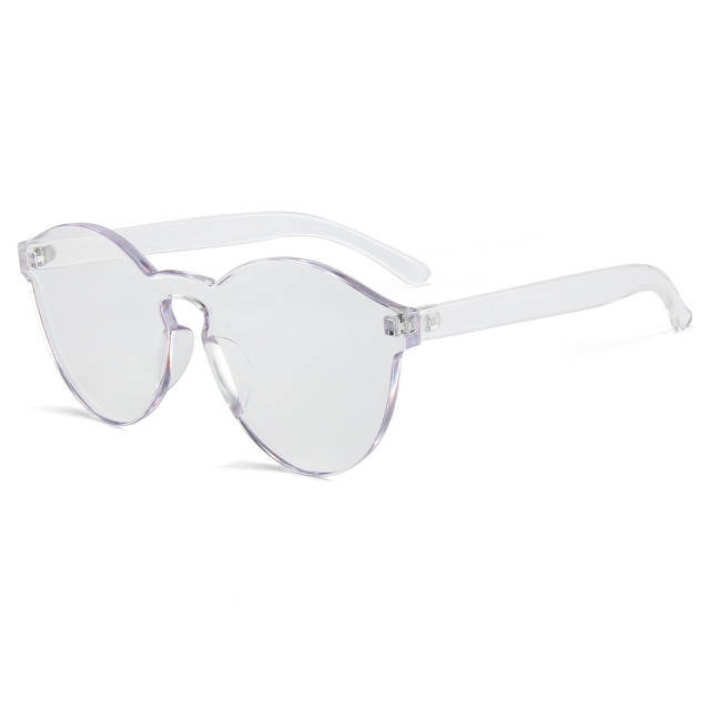 Cross border new integrated sunglasses, European and American retro frameless one-piece glasses, travel, UV resistant sunglasses wholesale