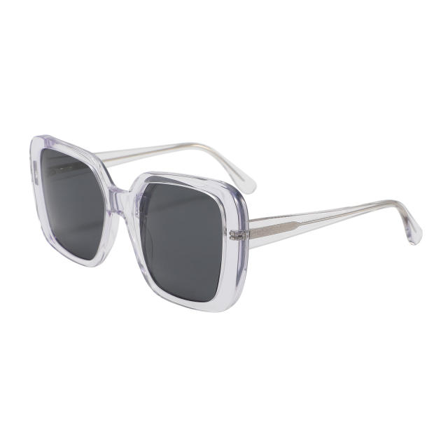 Hot selling new plate polarized sunglasses, round face sunglasses, women's high-end feeling large frame, men's fashionable sunglasses wholesale