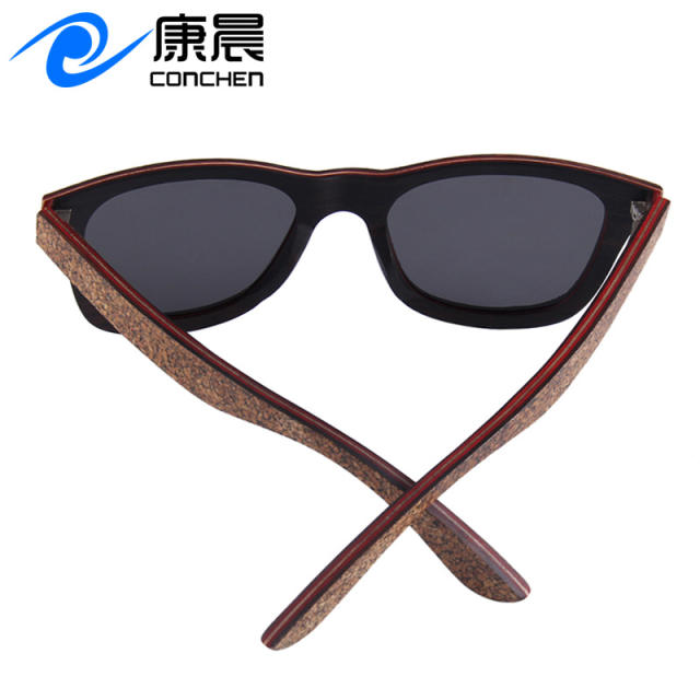 Cross border New All Wood Sunglasses, Cork Stopper Interlayer Polarized Sunglasses, UV Resistant Sunglasses 3076