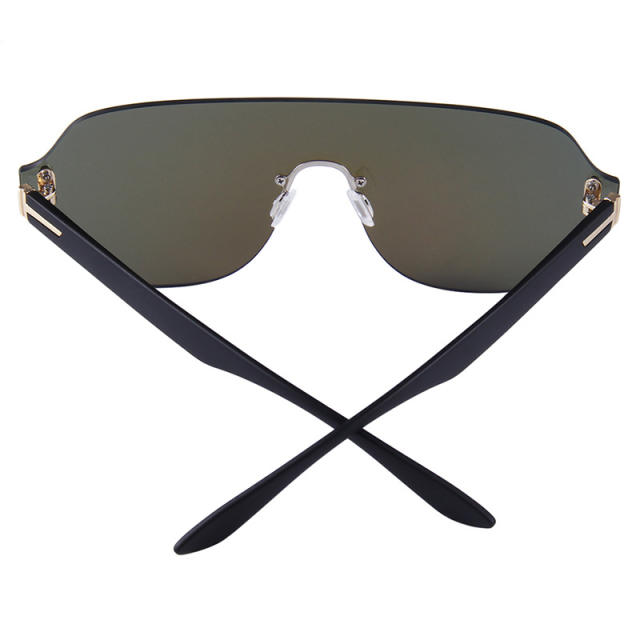 Cross border New Integrated Mirror Large Frame Retro Sunglasses Sunglasses Men's Glasses Sunglasses Wholesale
