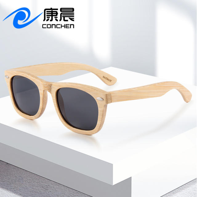 Cross border popular rice nail all bamboo and wood sunglasses, European and American retro sunscreen bamboo and wood glasses, high-end polarized sunglasses