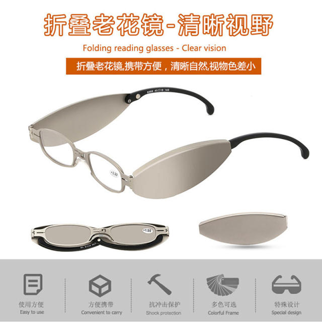 Cross border popular minimalist elderly ultra light anti blue light presbyopic glasses portable folding high-definition Wenzhou glasses wholesale