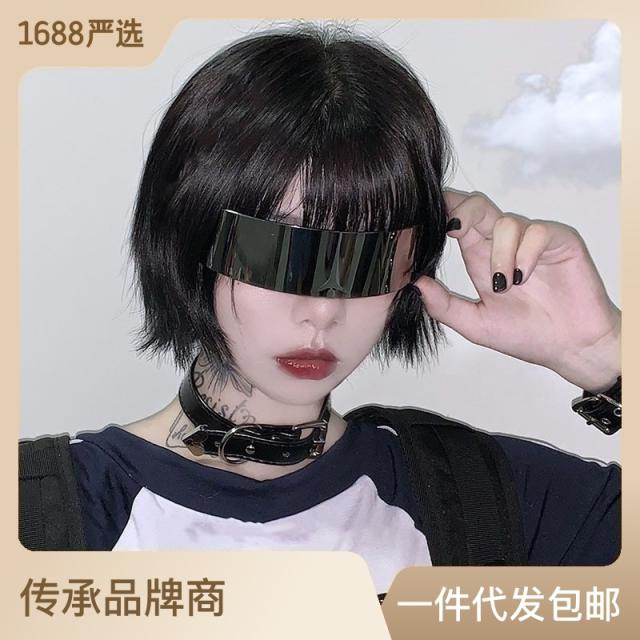 Japanese Super Cool Hard Girl's Future Technology Sense Sunglasses, Bar Bounce, Personalized Party, Street Shooting, One Piece Sunglasses